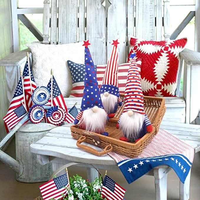 3-Piece Set: Patriotic Gnome Plush Standing Statues by DailySale