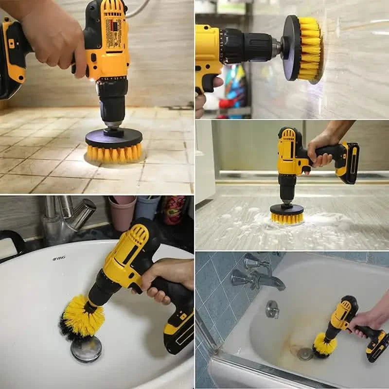 3-Piece Set: Power Scrubber Wash Cleaning Brushes Tool Kit by DailySale