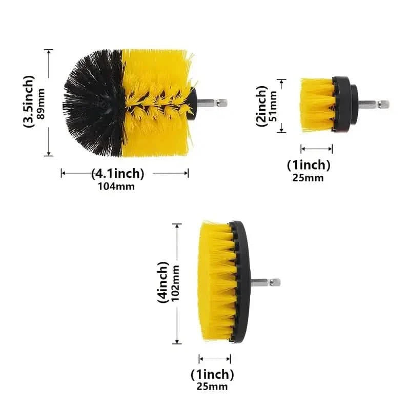 3-Piece Set: Power Scrubber Wash Cleaning Brushes Tool Kit by DailySale