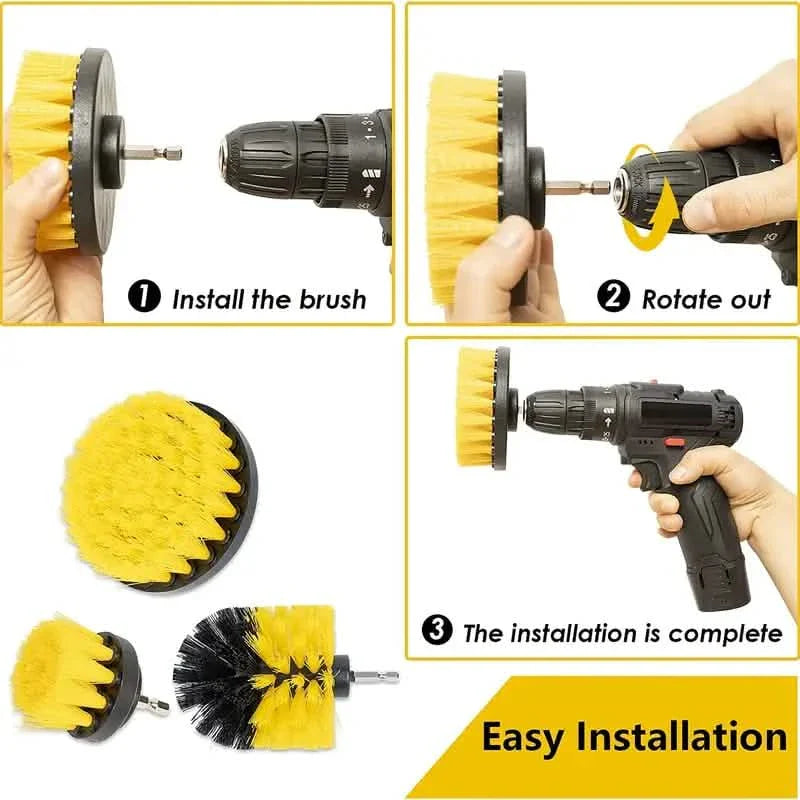 3-Piece Set: Power Scrubber Wash Cleaning Brushes Tool Kit by DailySale