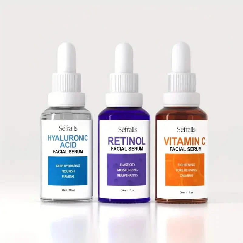 3-Piece Set: Séfralls Hyaluronic Acid VC Retinol Essence with Vitamin-C And Hyaluronic Acid Serum by DailySale