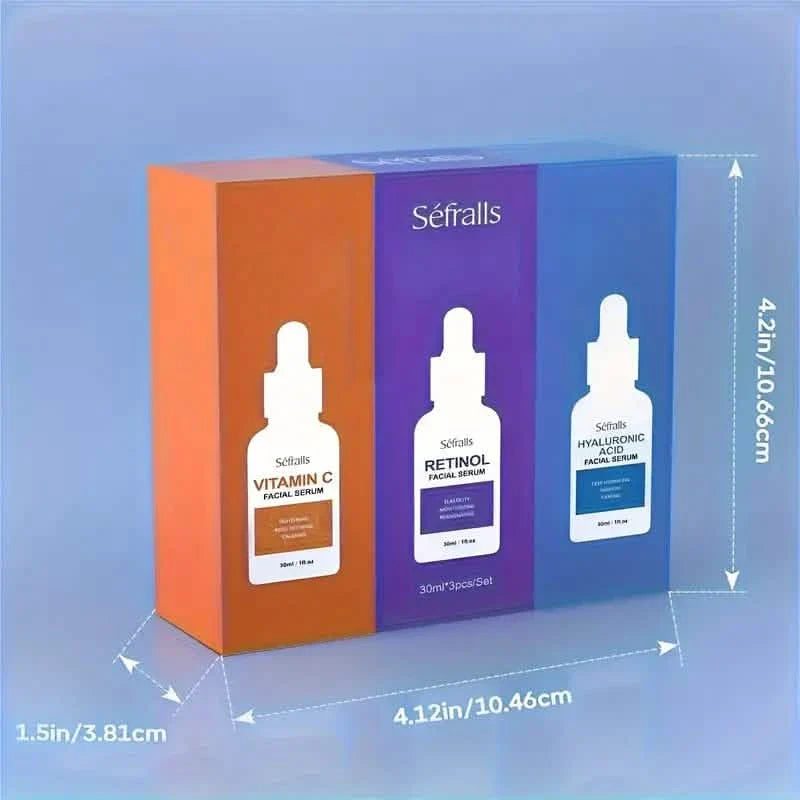3-Piece Set: Séfralls Hyaluronic Acid VC Retinol Essence with Vitamin-C And Hyaluronic Acid Serum by DailySale