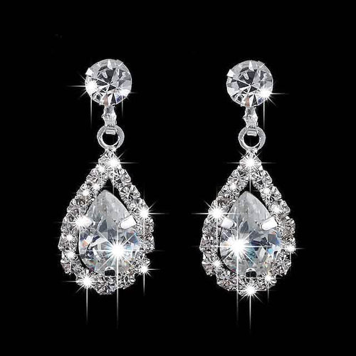 3-Piece: Women's Diamond Cubic Zirconia Necklace Earrings Set