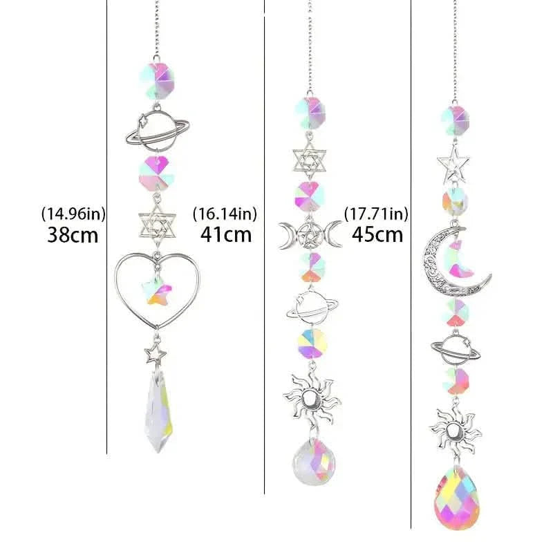 3-Pieces: Crystal Wind Chime Pendant Catcher Diamond Prisms by DailySale