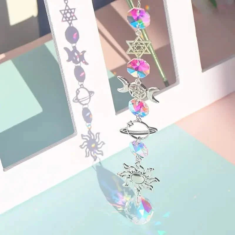 3-Pieces: Crystal Wind Chime Pendant Catcher Diamond Prisms by DailySale