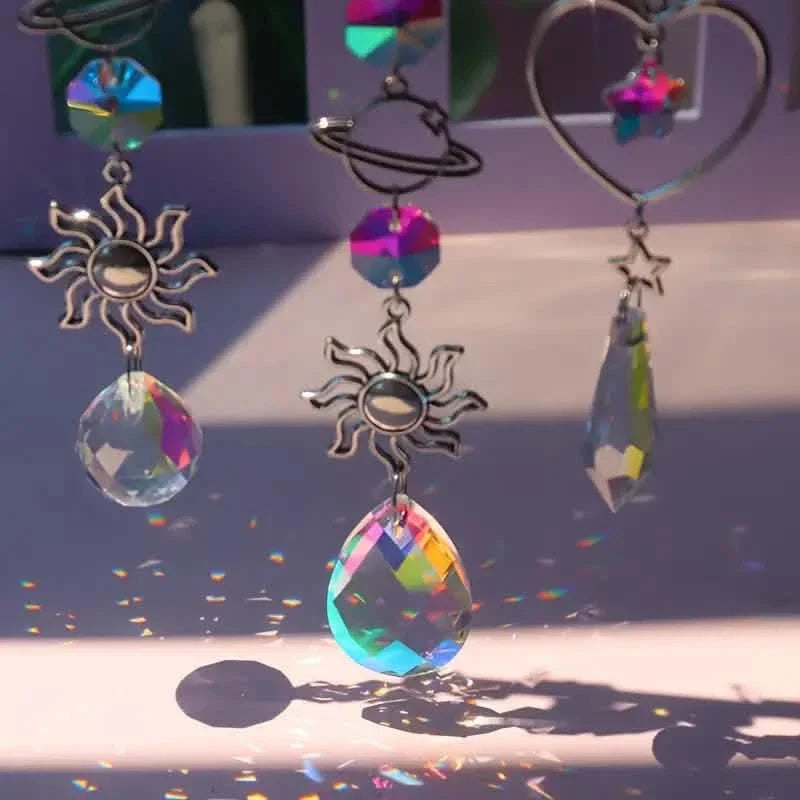 3-Pieces: Crystal Wind Chime Pendant Catcher Diamond Prisms by DailySale