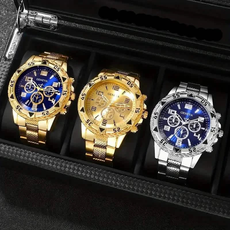 3-Pieces: Fashionable Men's Quartz Watch Set by DailySale