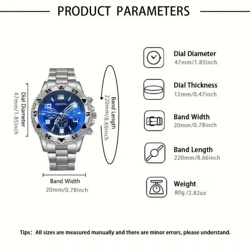 3-Pieces: Fashionable Men's Quartz Watch Set by DailySale