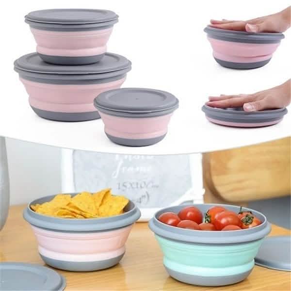 3-Pieces: Folding Camping Bowl Set by DailySale