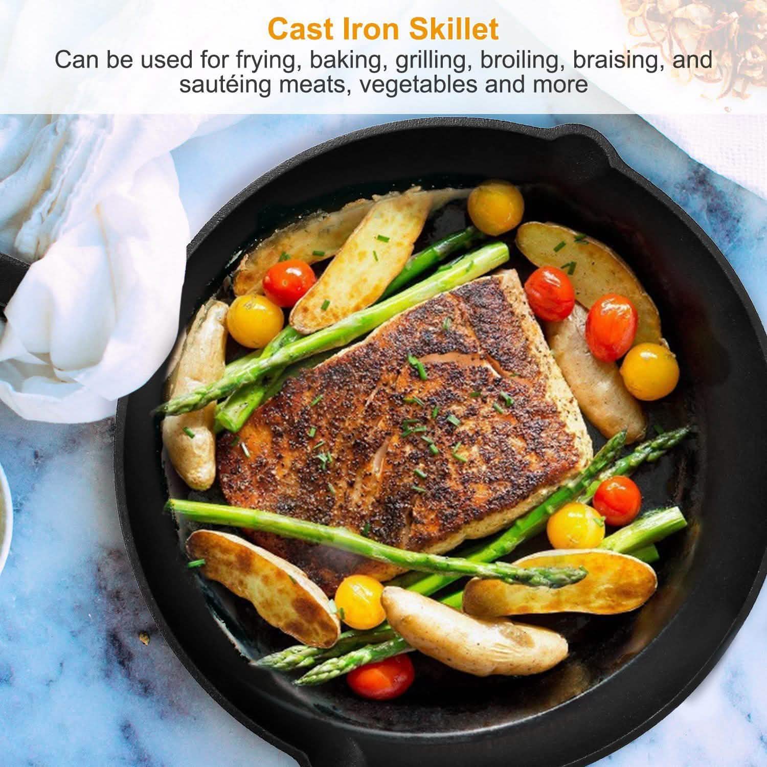 3-Pieces: Pre-Seasoned Cast Iron Skillet by DailySale