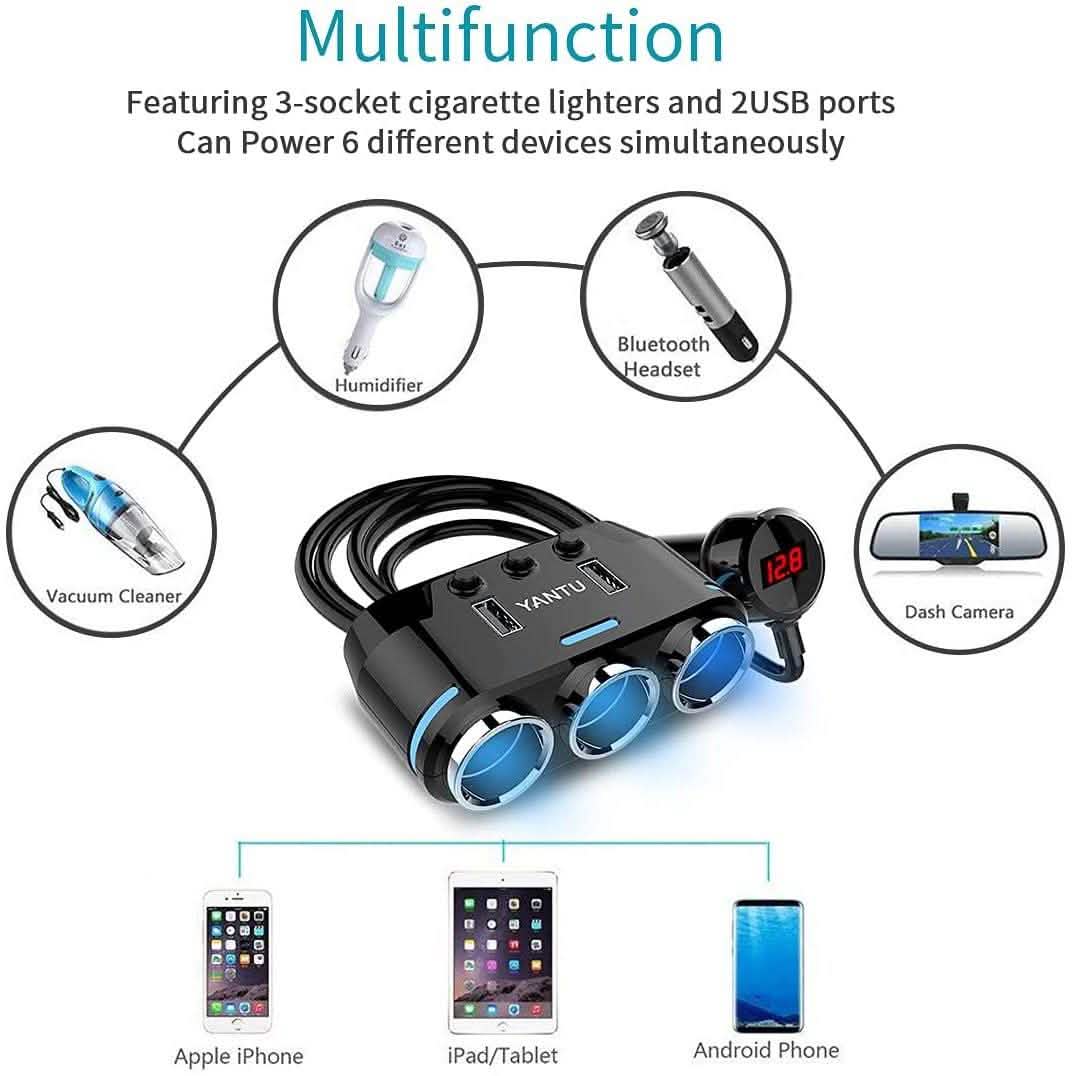 3 Socket Cigarette Lighter Splitter by DailySale