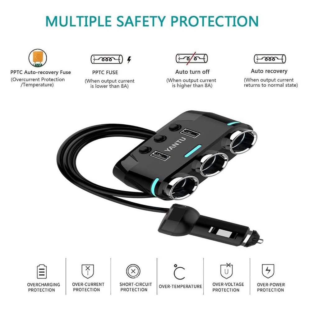 3 Socket Cigarette Lighter Splitter by DailySale