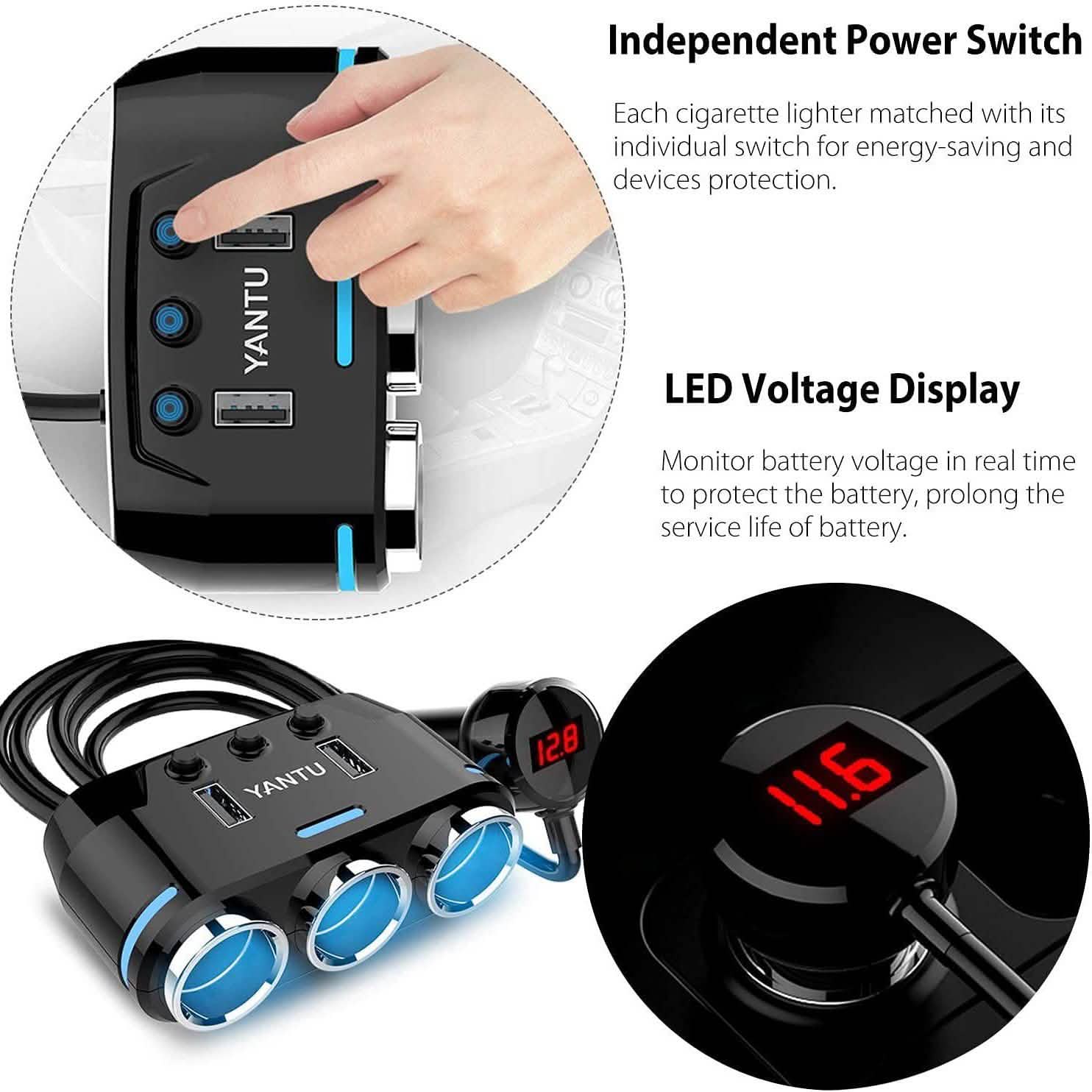 3 Socket Cigarette Lighter Splitter by DailySale