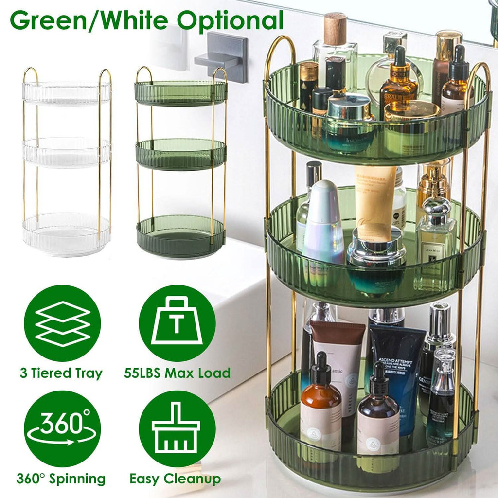 3-Tier 360¬∞ Spinning Rotating Makeup Organizer by DailySale