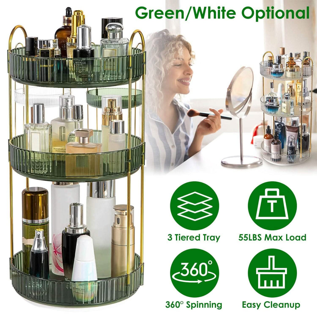 3-Tier 360¬∞ Spinning Rotating Makeup Organizer by DailySale