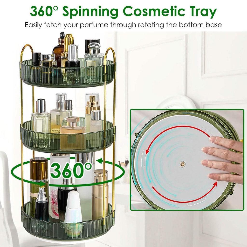3-Tier 360¬∞ Spinning Rotating Makeup Organizer by DailySale