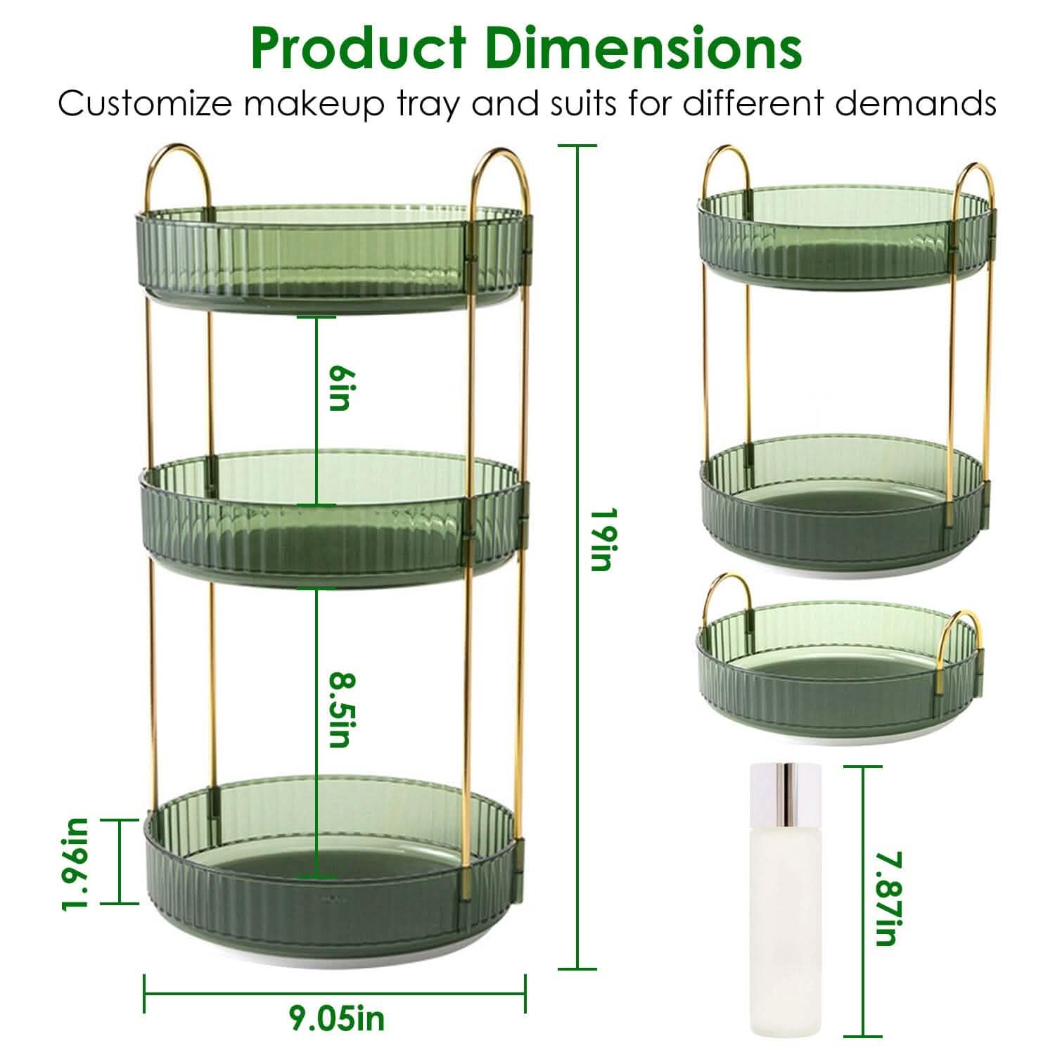 3-Tier 360¬∞ Spinning Rotating Makeup Organizer by DailySale