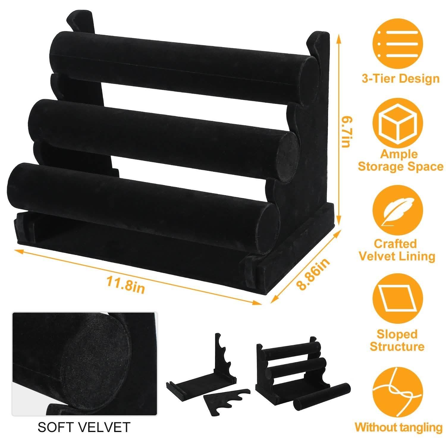 3-Tier Velvet Jewelry Stand by DailySale