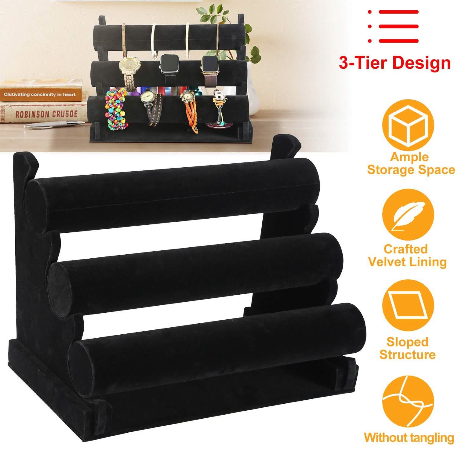 3-Tier Velvet Jewelry Stand by DailySale