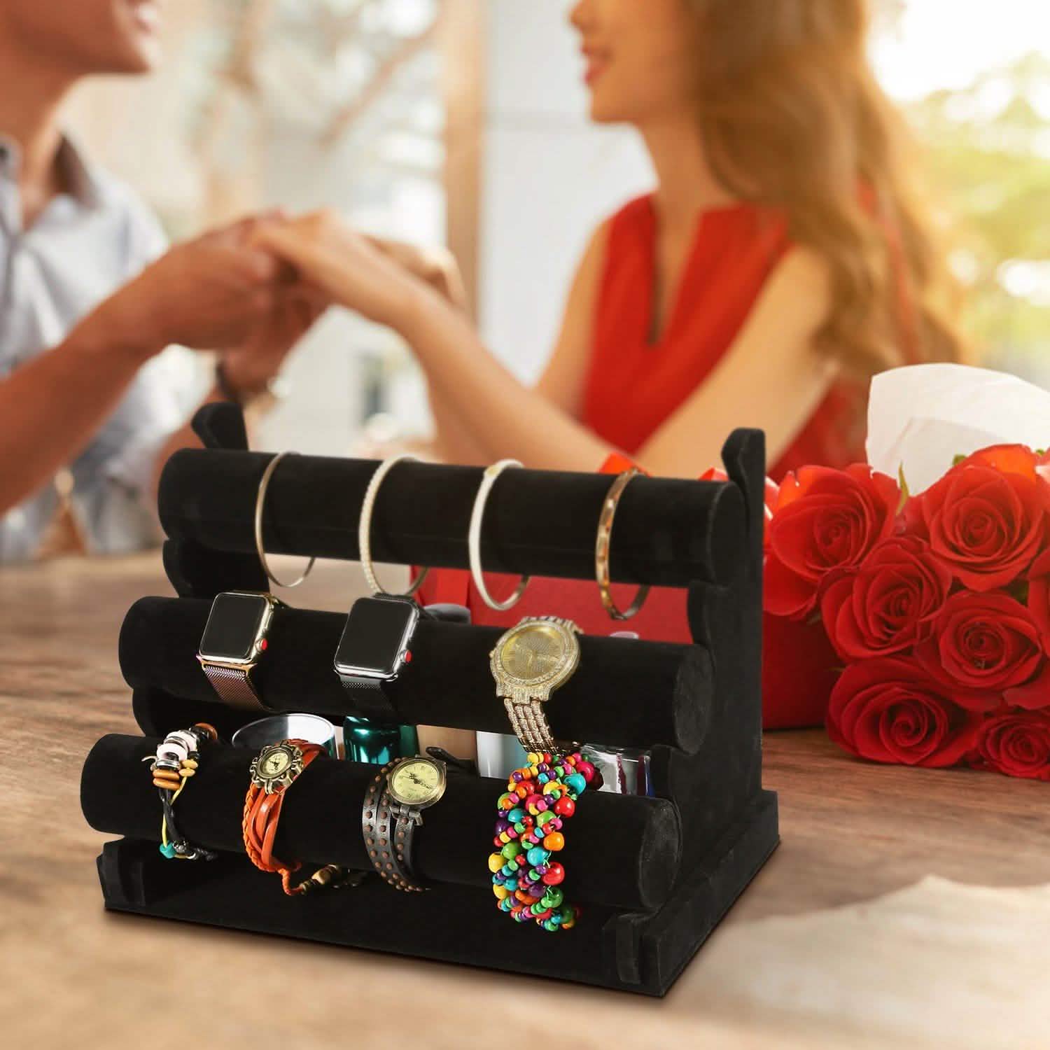 3-Tier Velvet Jewelry Stand by DailySale