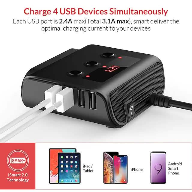 3-Way Car Plug Charger Adapter by DailySale