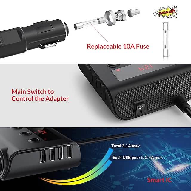 3-Way Car Plug Charger Adapter by DailySale