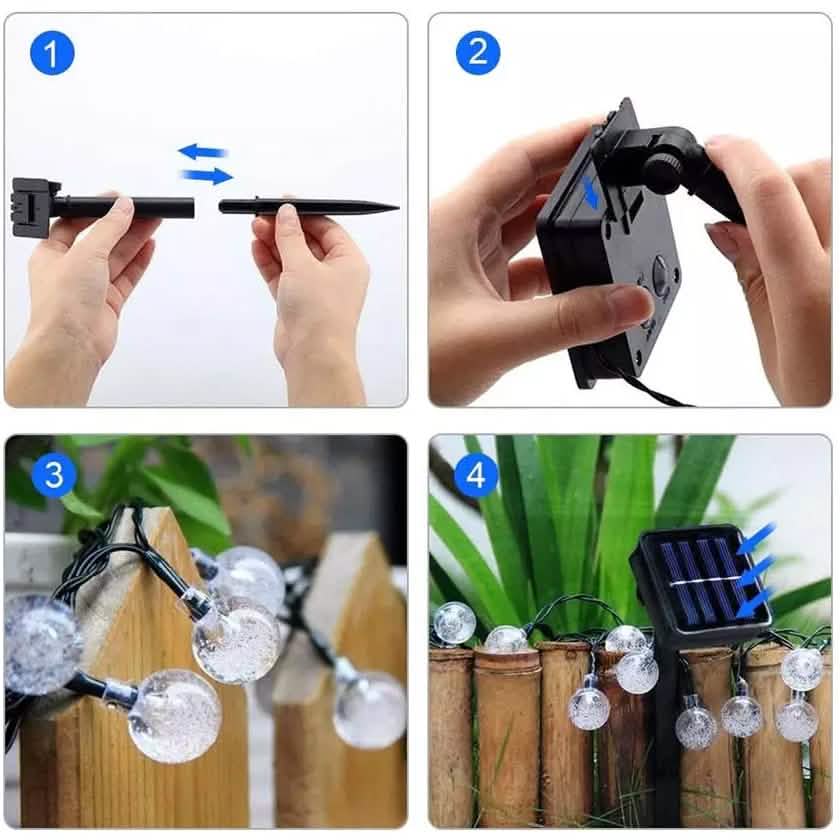 30 LED Solar String Ball Lights Outdoor Waterproof Garden Decor by DailySale