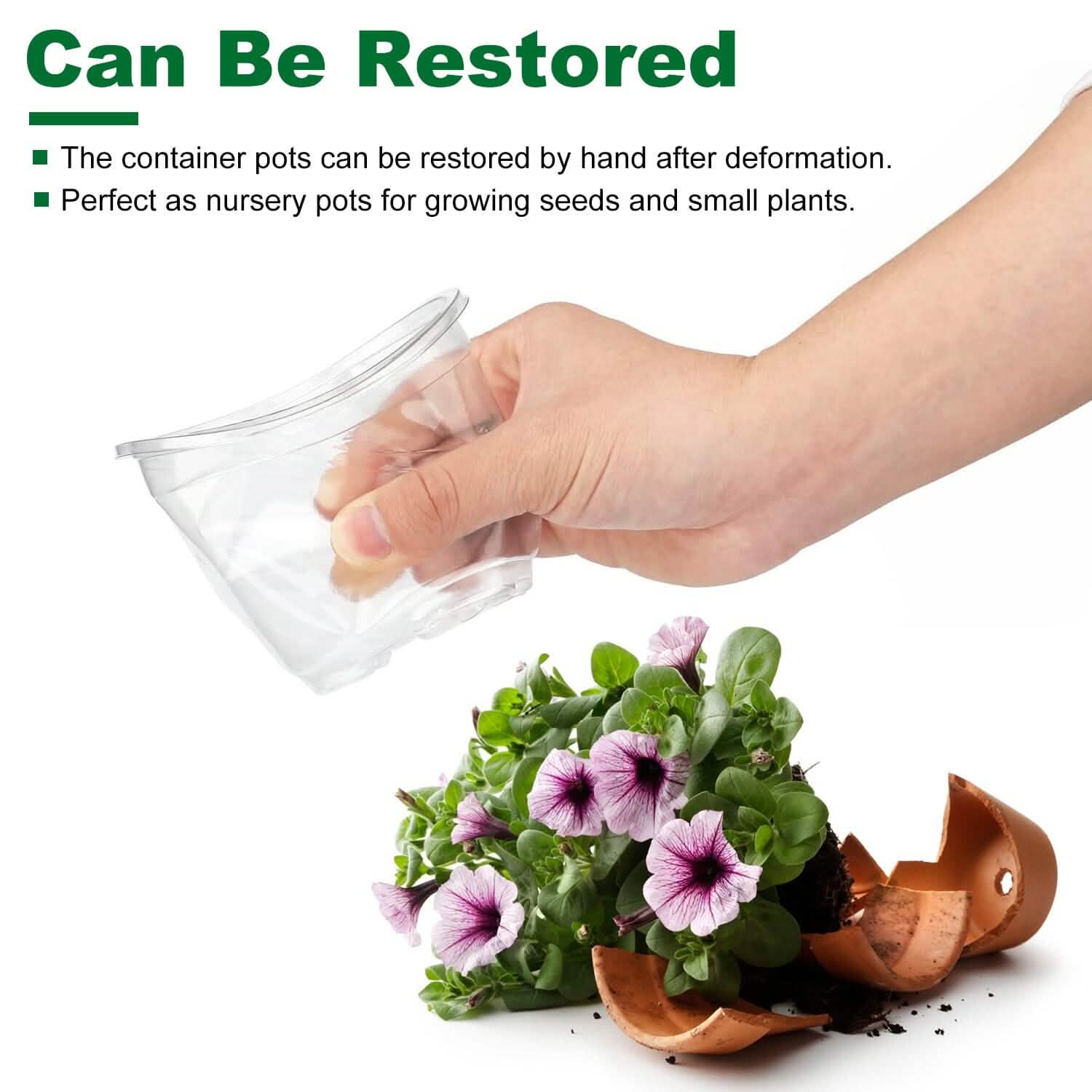 30-Pieces: Plant Nursery Pots PET Flower Seed Starting Pots Container with Dome Drainage Holes by DailySale