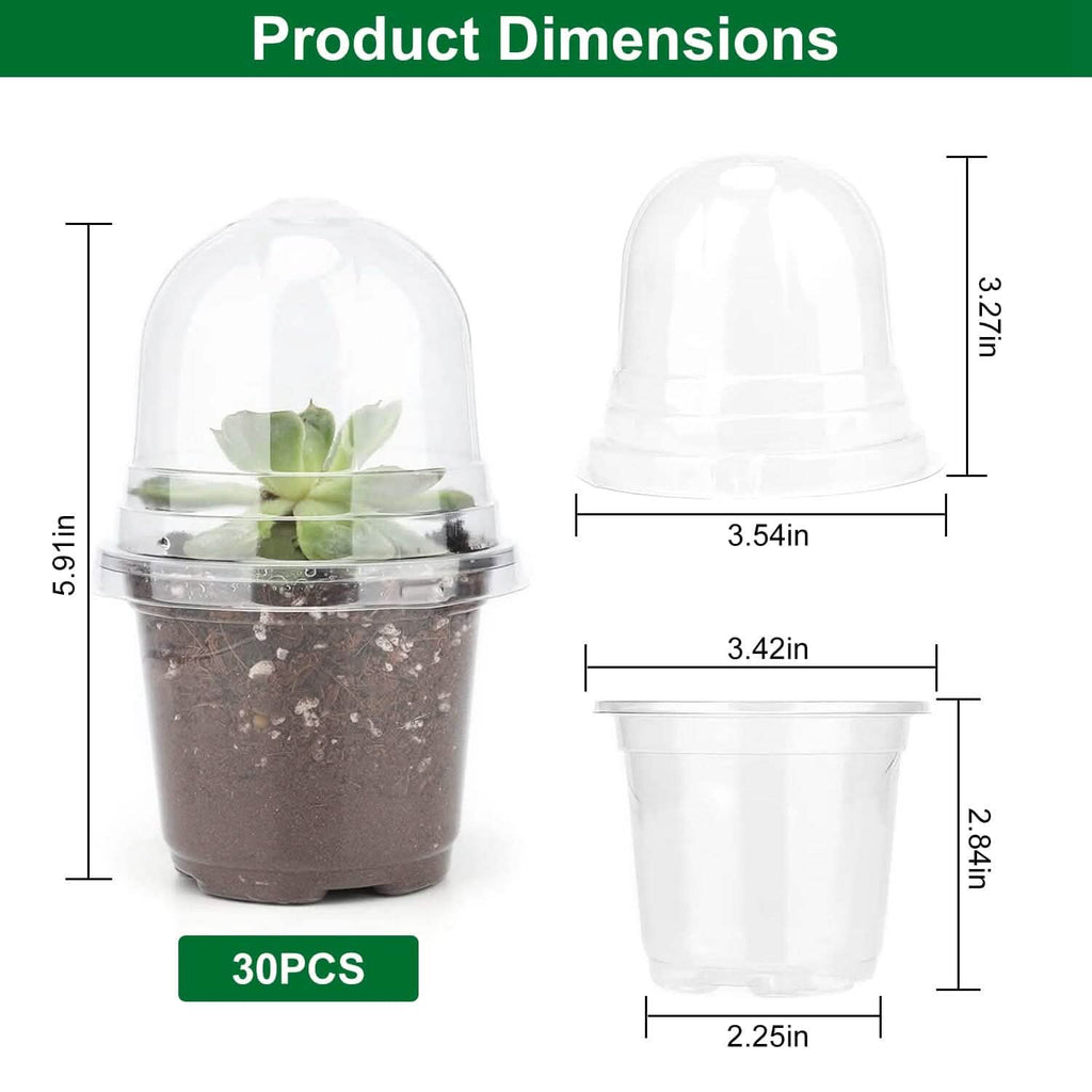 30-Pieces: Plant Nursery Pots PET Flower Seed Starting Pots Container with Dome Drainage Holes by DailySale