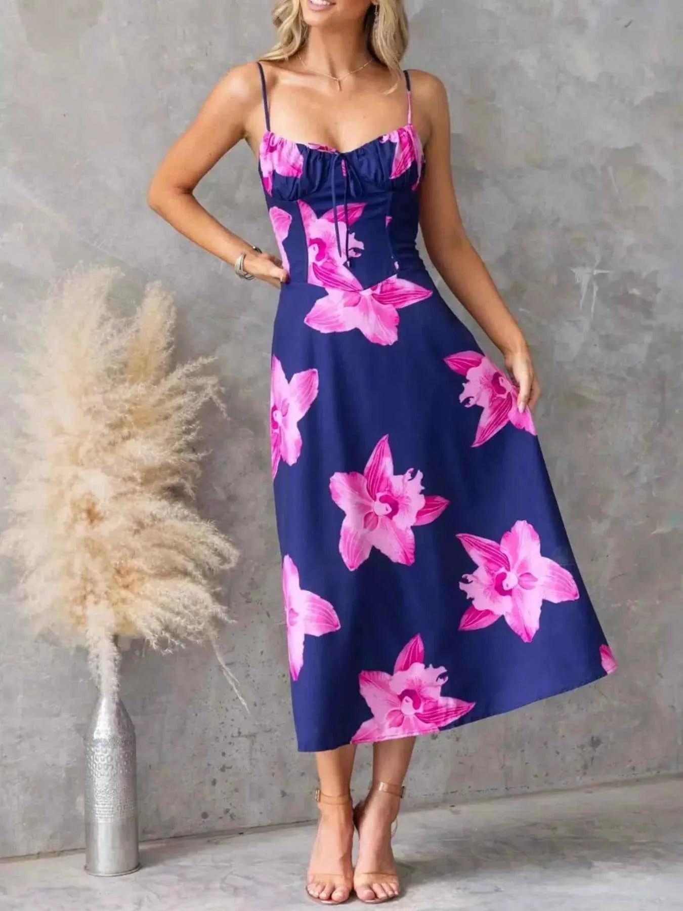 Floral Print Midi Cami Dress
