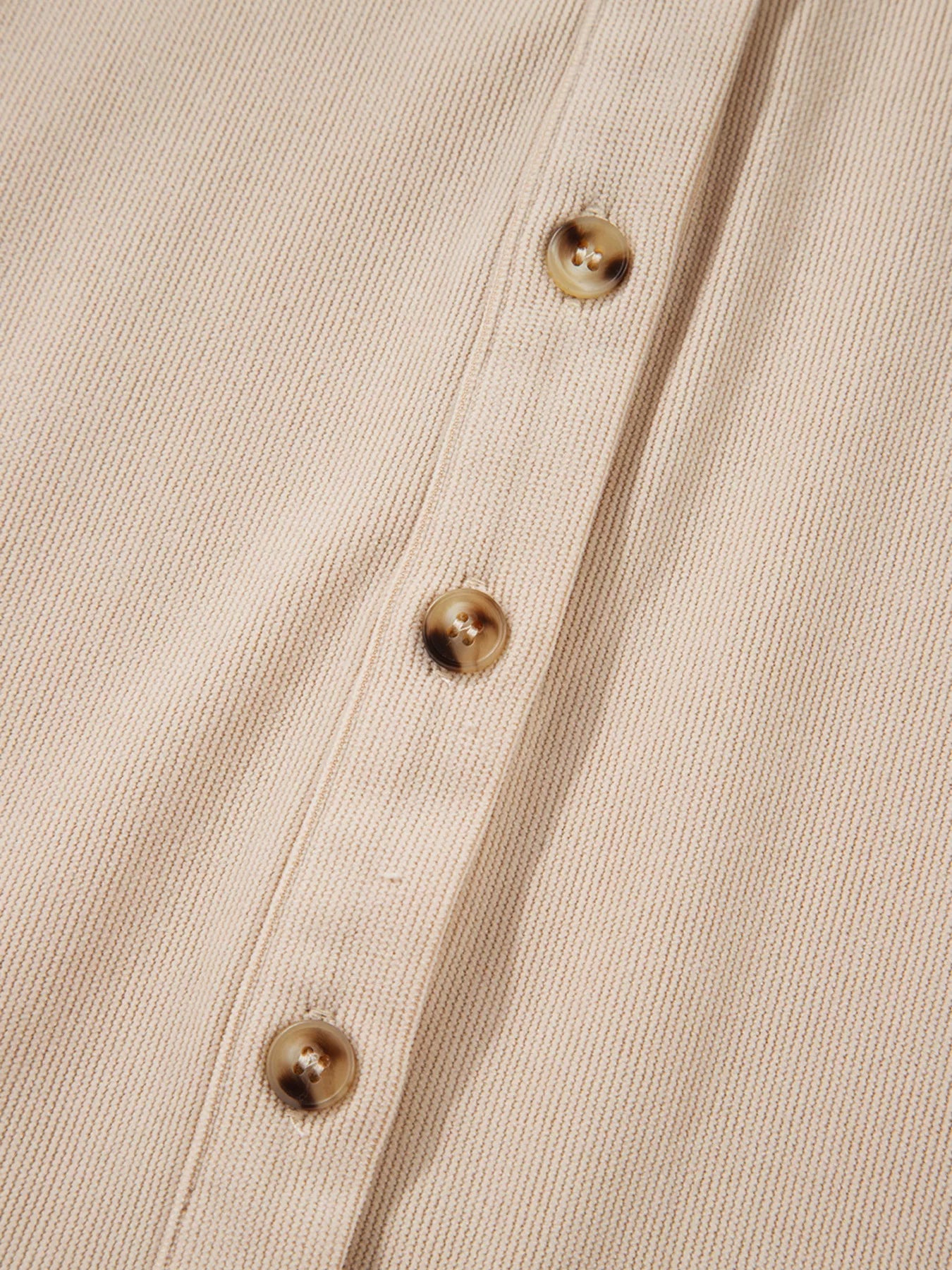 Corduroy Half Button Collared Long Sleeve Mini Dress by Shopiebay