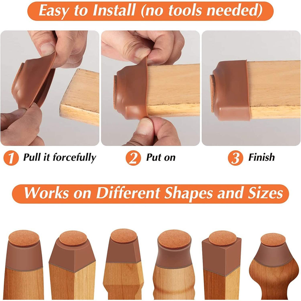 32-Piece: Clear Chair Leg Floor Protectors by DailySale