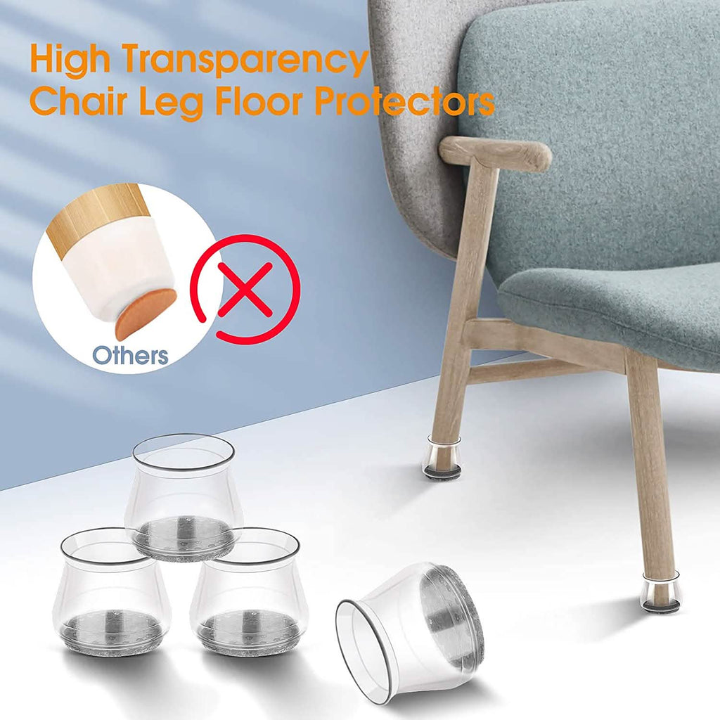 32-Piece: Clear Chair Leg Floor Protectors by DailySale