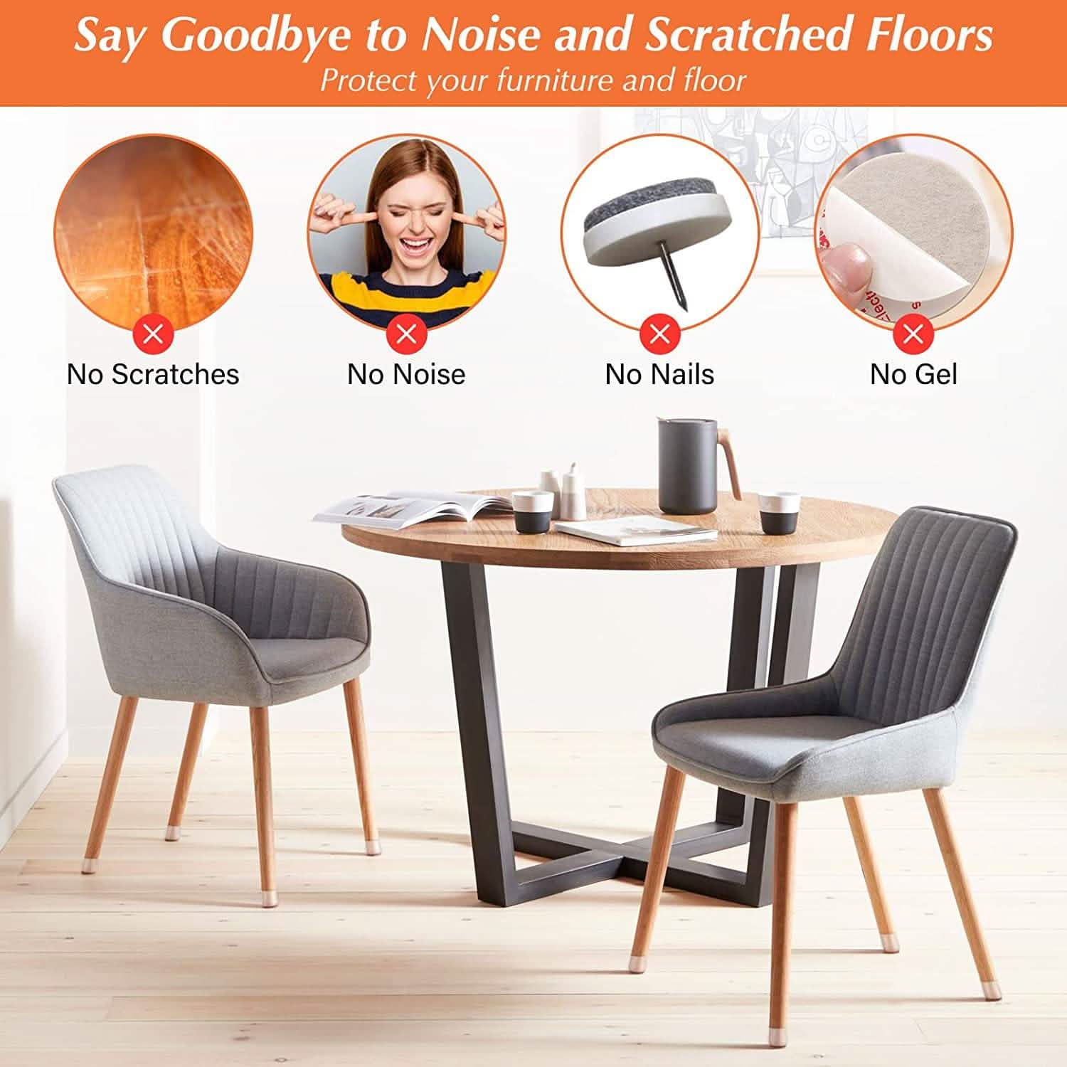 32-Piece: Clear Chair Leg Floor Protectors by DailySale