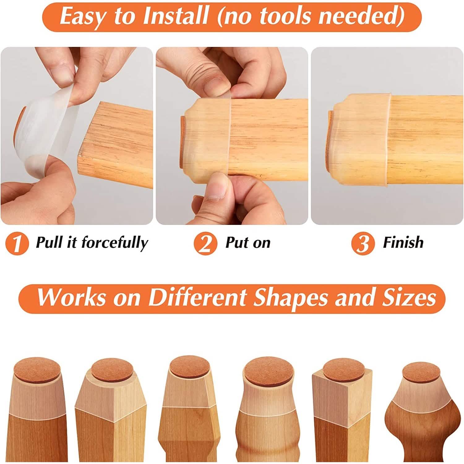 32-Piece: Clear Chair Leg Floor Protectors by DailySale