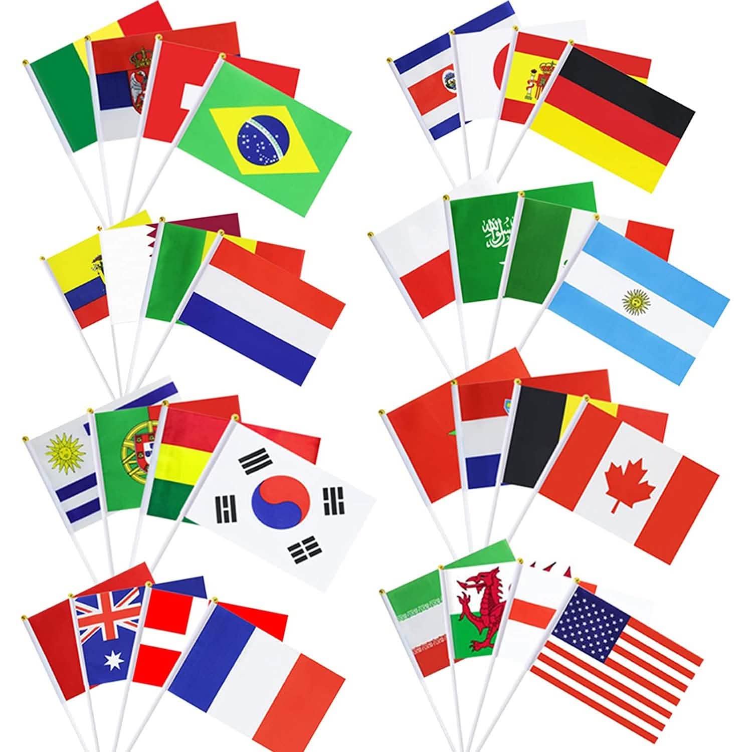 32-Pieces: World Cup 2022 Participating National Teams Flags by DailySale