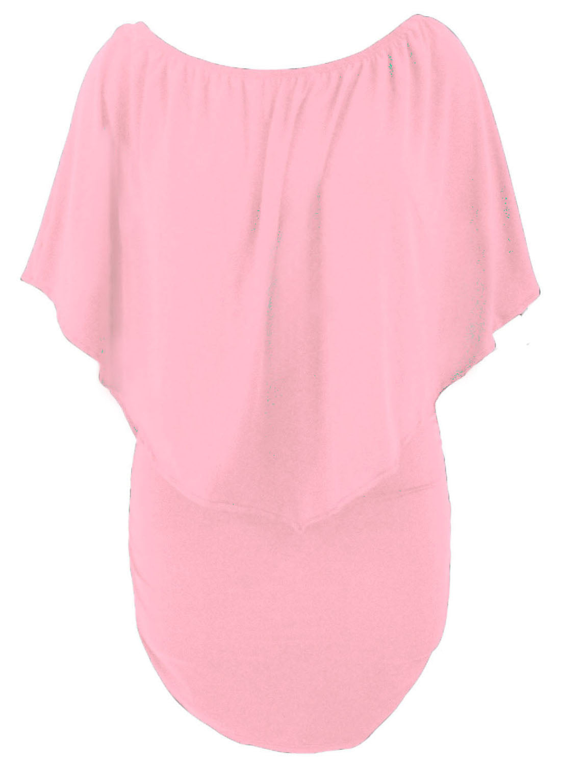 Plus size  Dressing Layered Fiery Red Mini Poncho Dress