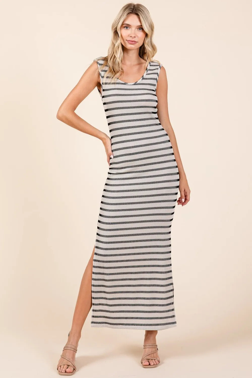 Mittoshop Striped Scoop Neck Sleeveless Maxi Dress by Selvanelle