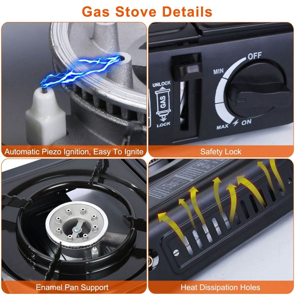 3300W Portable Camping Stove Butane Canister Dual Fuel Burner by DailySale