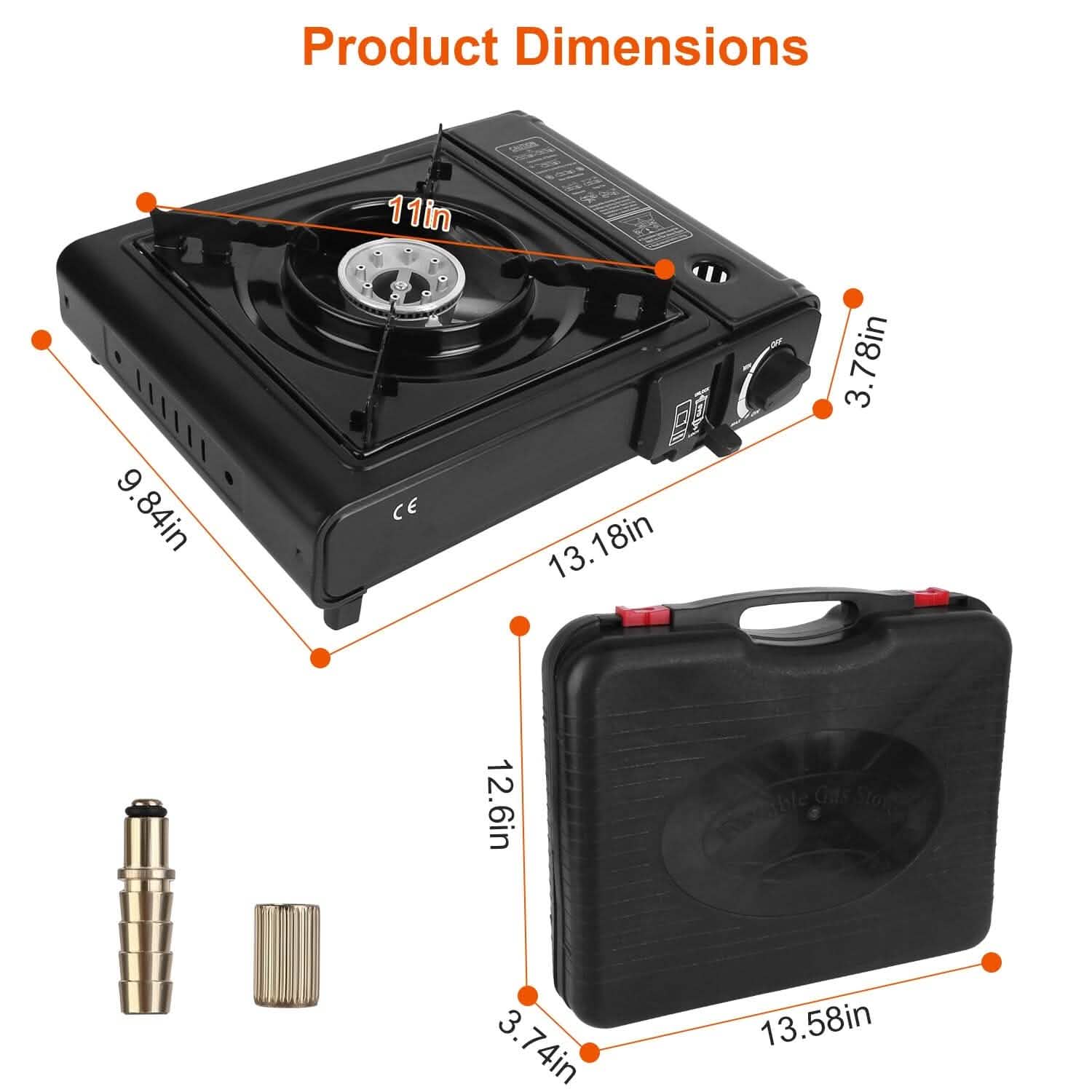 3300W Portable Camping Stove Butane Canister Dual Fuel Burner by DailySale