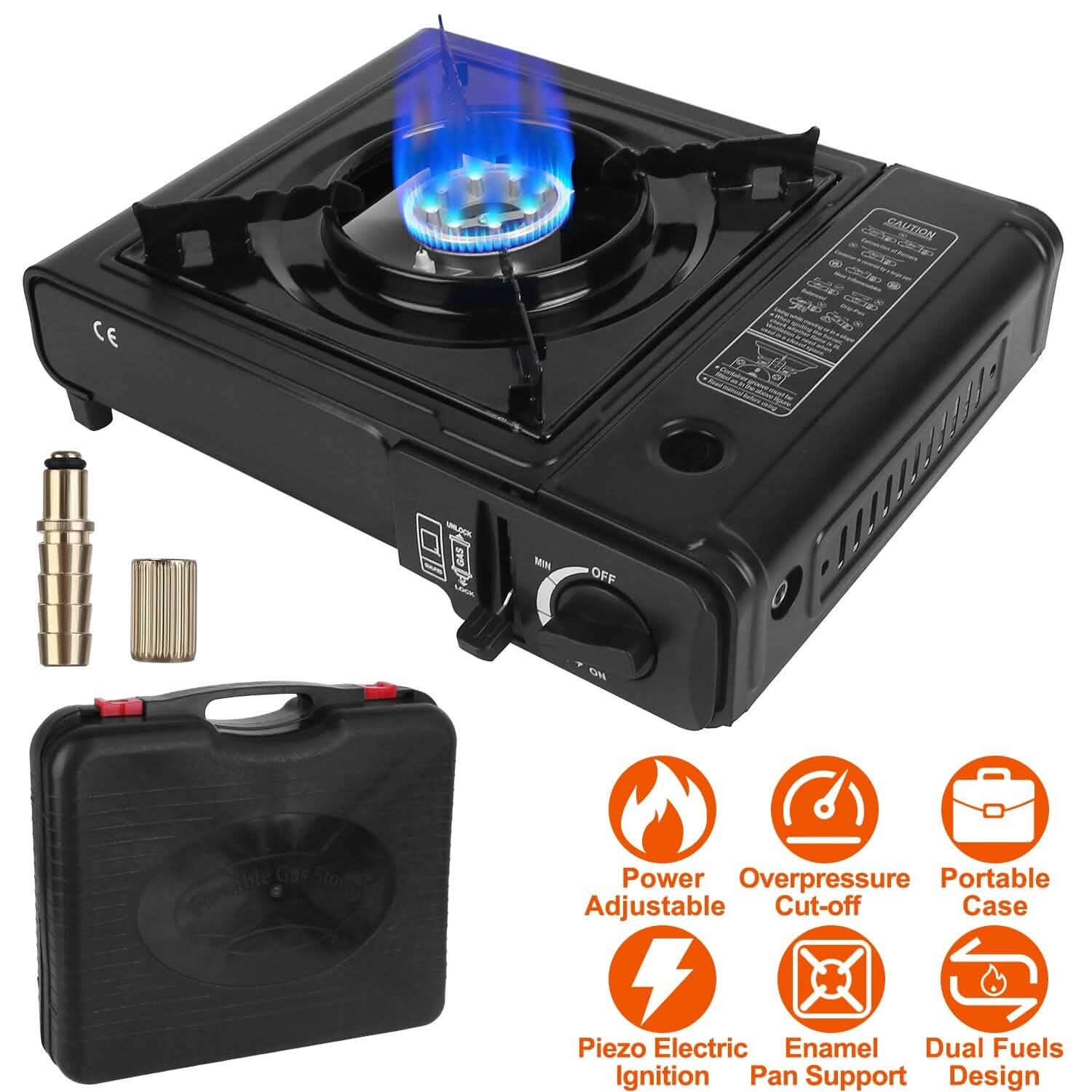 3300W Portable Camping Stove Butane Canister Dual Fuel Burner by DailySale