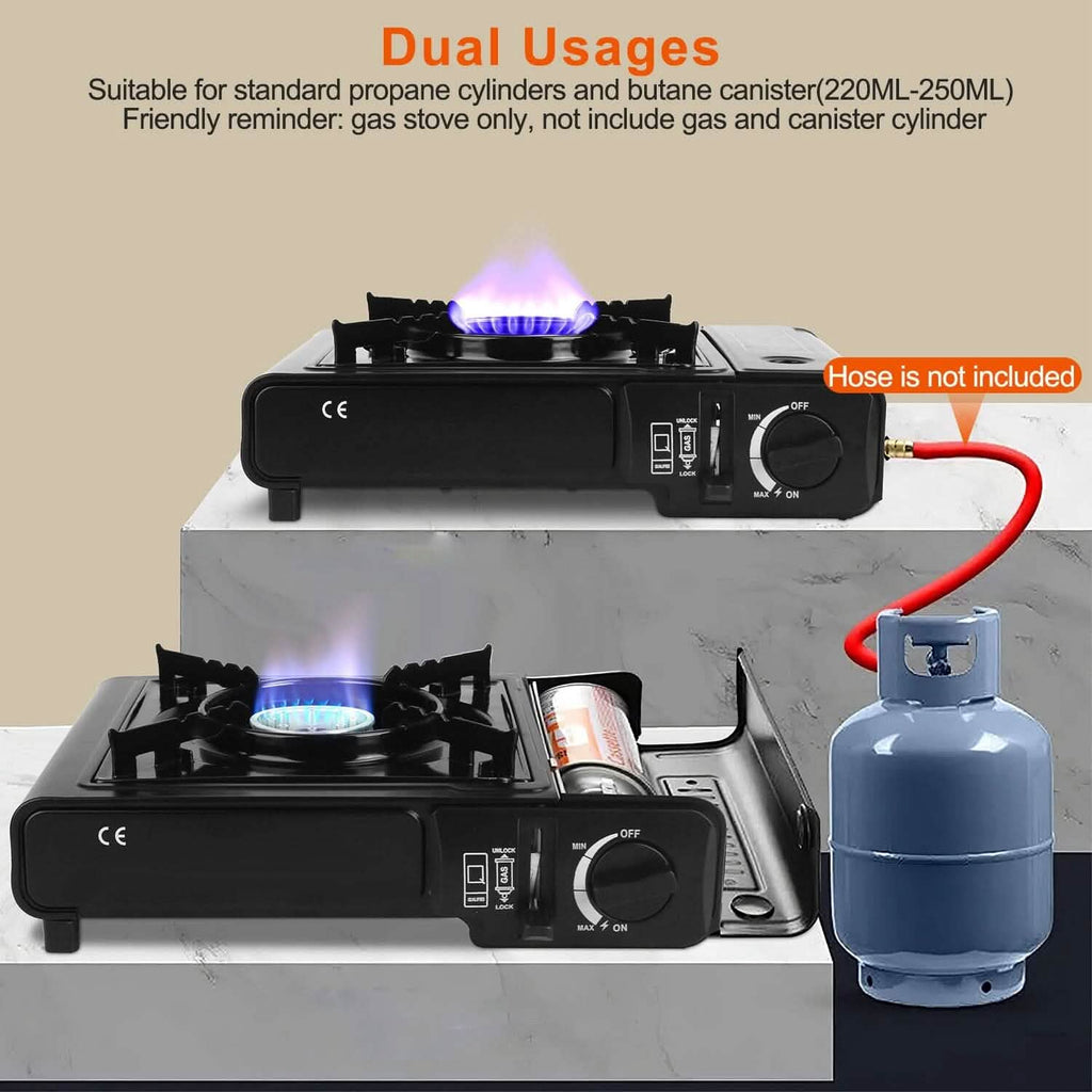 3300W Portable Camping Stove Butane Canister Dual Fuel Burner by DailySale
