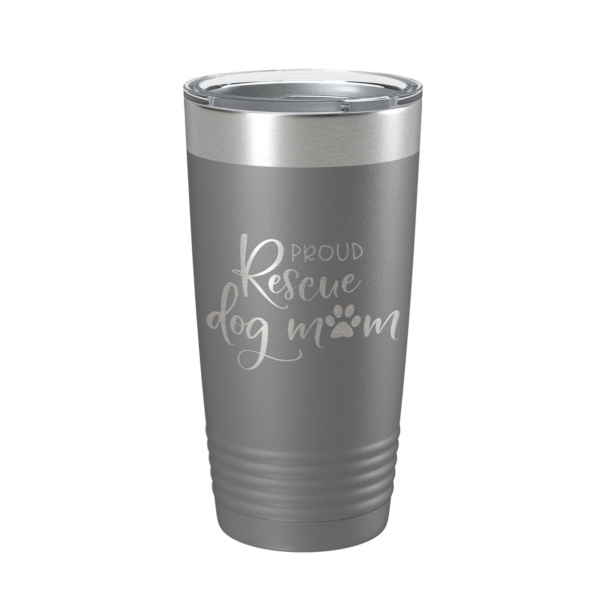Proud Rescue Mom Tumbler Dog Travel Mug Gift Insulated Laser Engraved Coffee Cup 20 oz - Goddess Imports Marketplace