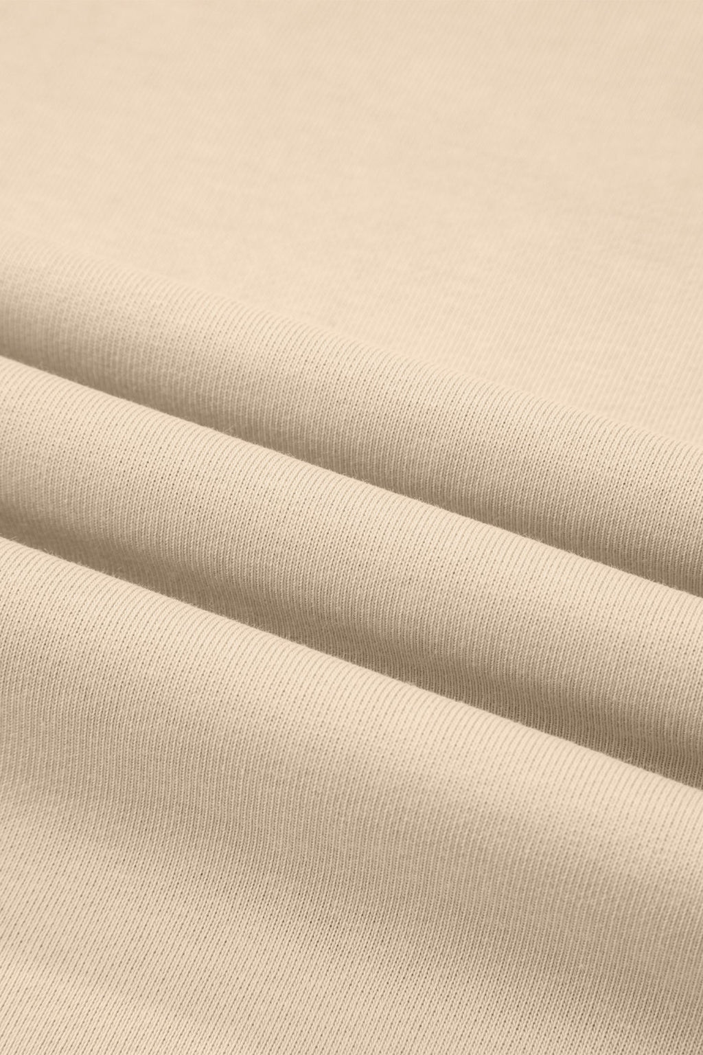 Beige Solid Color Raw Seam Patchwork Baggy Sweatshirt