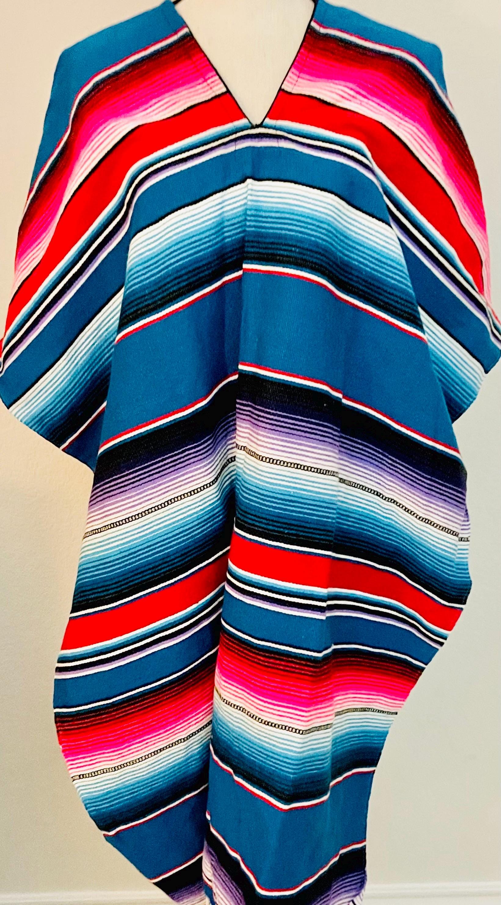 Adult Mexican Saltillo Poncho Sarape Poncho Sarape Saltillo Mexicano by Chica Mexico