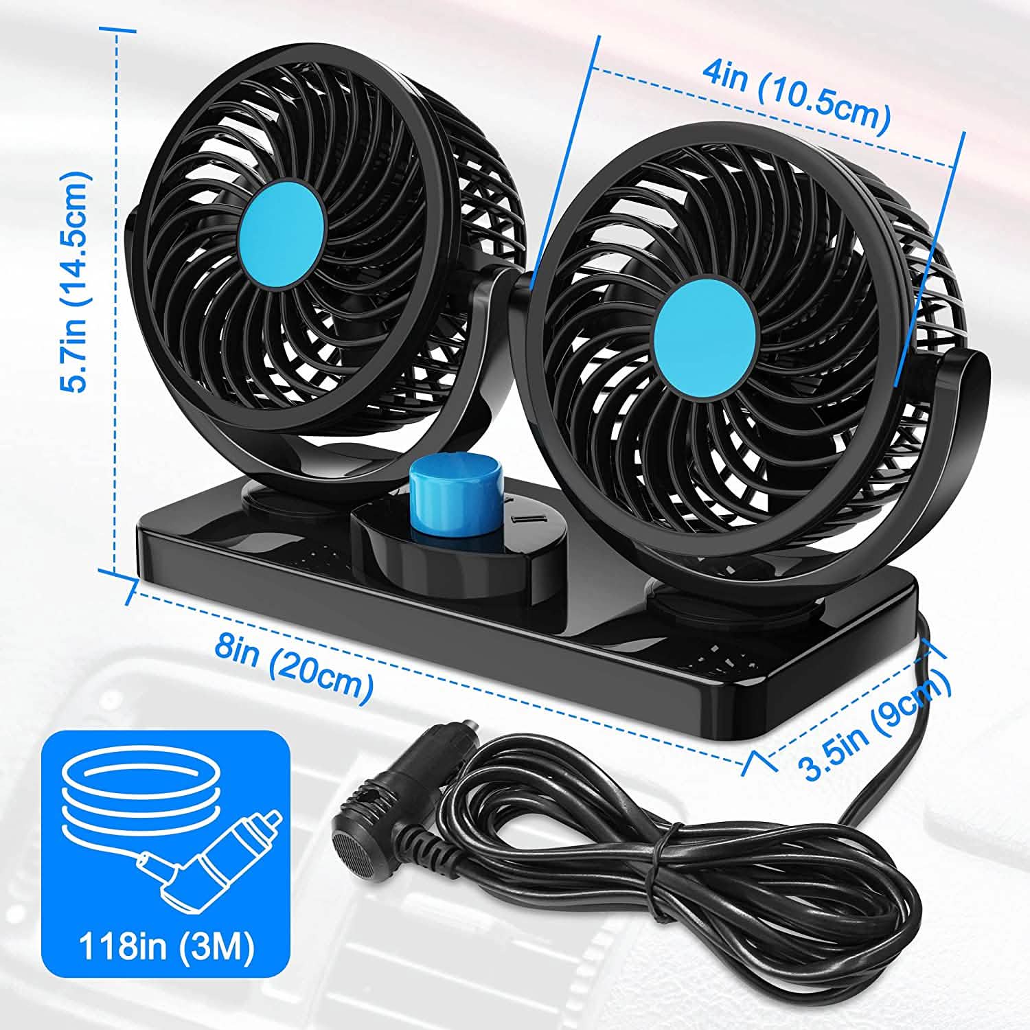360 Degree Rotatable Car Fan by DailySale