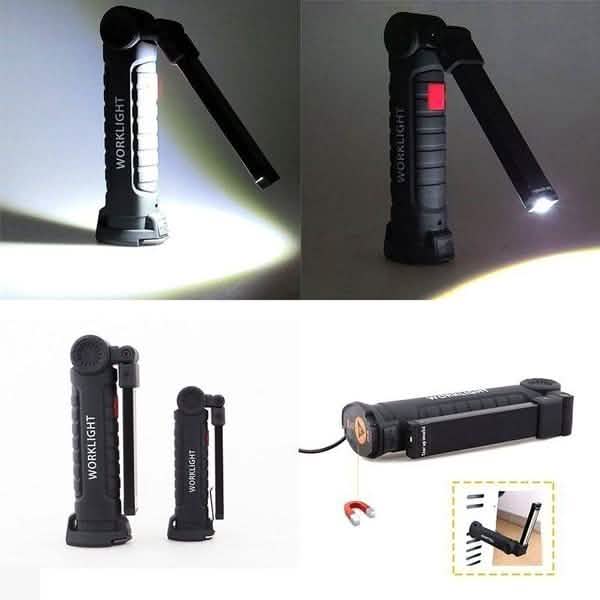 360° Rotation Inspection Lamp LED + COB Flexible Cordless Rechargeable Work Light by DailySale