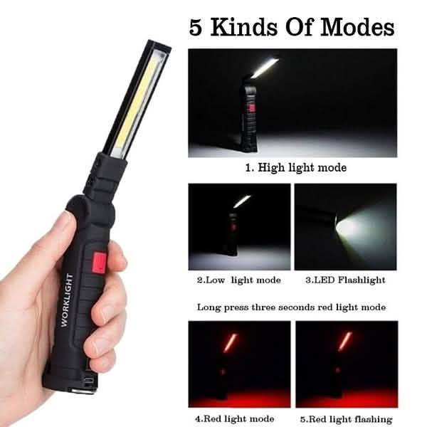 360° Rotation Inspection Lamp LED + COB Flexible Cordless Rechargeable Work Light by DailySale