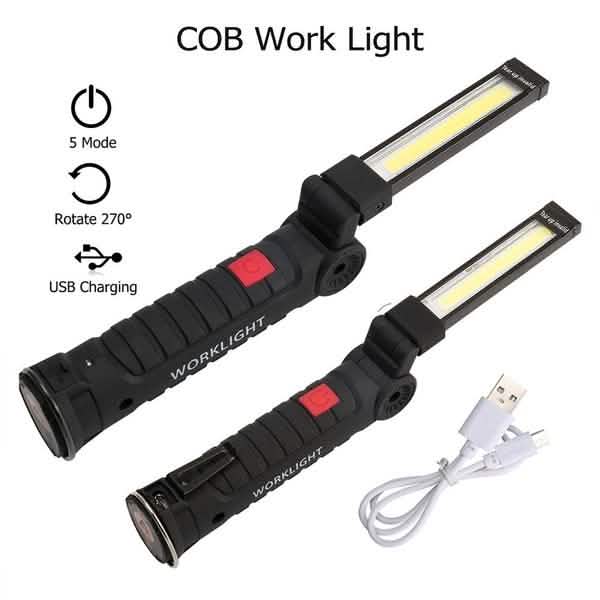 360° Rotation Inspection Lamp LED + COB Flexible Cordless Rechargeable Work Light by DailySale