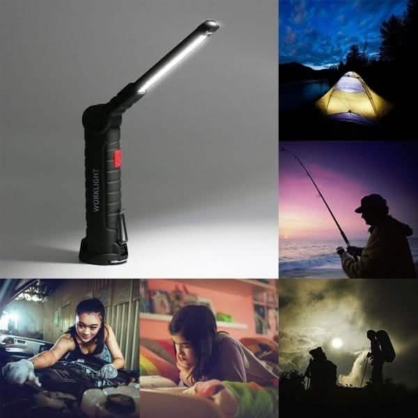 360° Rotation Inspection Lamp LED + COB Flexible Cordless Rechargeable Work Light by DailySale
